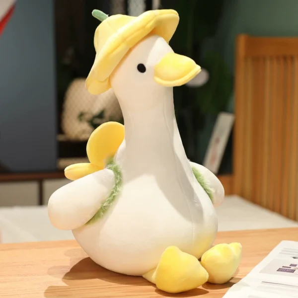 Cute yellow duck doll doll big white goose puppet doll plush toy super soft pillow birthday gift